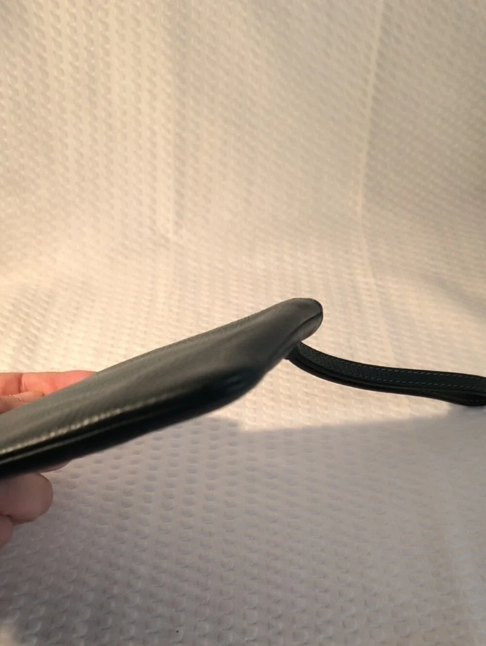 Coach Horse & Carriage Dark Green Leather Corner L Wristlet J2122